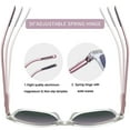 thumbnail image 5 of Joopin Polarized Sunglasses for Women Men Vintage Retro Classic Square Frame Aluminum Legs (Transparent/Pink), 5 of 7