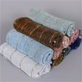 thumbnail image 2 of Glitter Women Gold Silk With Pearls Hijab Shawls And Wraps Islamic Turban Female Foulard Soft Thin Hijabs, 2 of 6