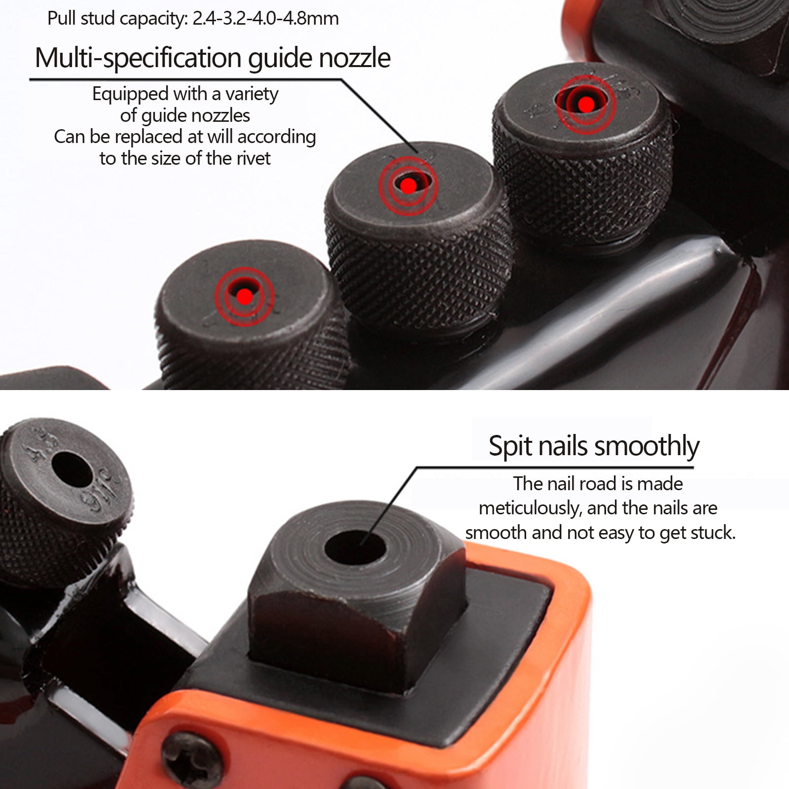 Zeiwohndc Mini Rivet Gun Heavy Duty Hand Riveter with 4 Interchangeable Heads Durable