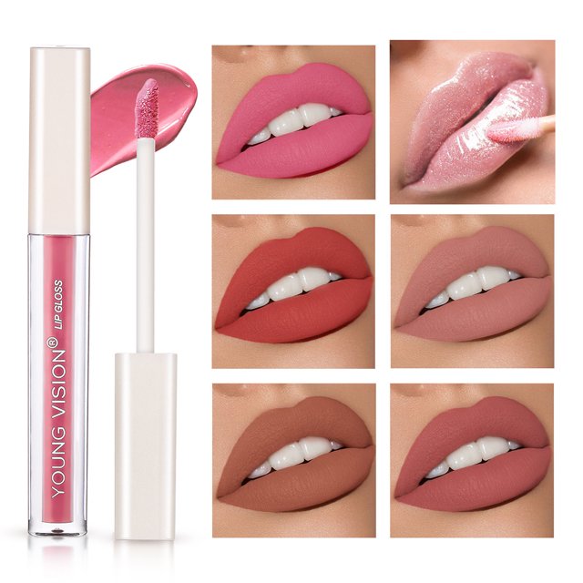 XWSHYW Lápiz Labial Taza Que No Mancha, Brillo de Labios Líquido Mate Que No Se Decolora, Aceite de Labios Rellena, Maquillaje de Labios, Brillo de Labios 1,5 Ml