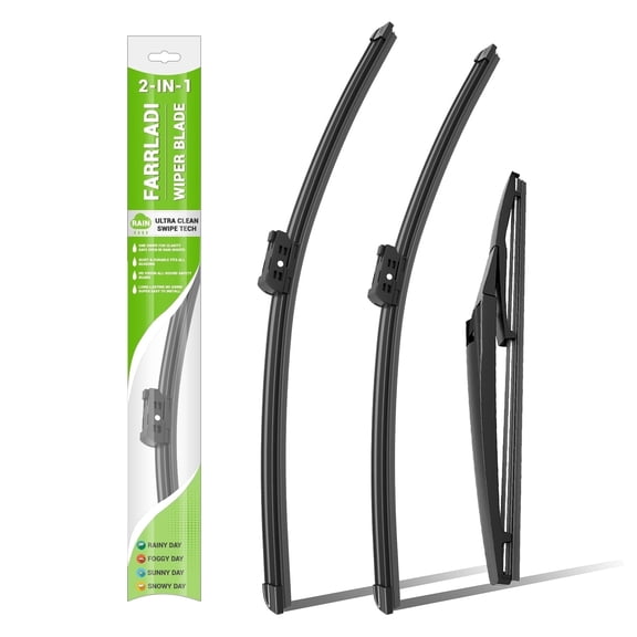 FARRLADI Silicone Windshield Wipers Replacement for Smart Fortwo B453 2014-2020,Original Equipment Automotive Replacement Wiper Blades - 20" 20" 7"(3 Pack)