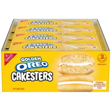 OREO Golden Cakesters Soft Snack MDA05 Cakes, 8-3.03 oz Snack Packs