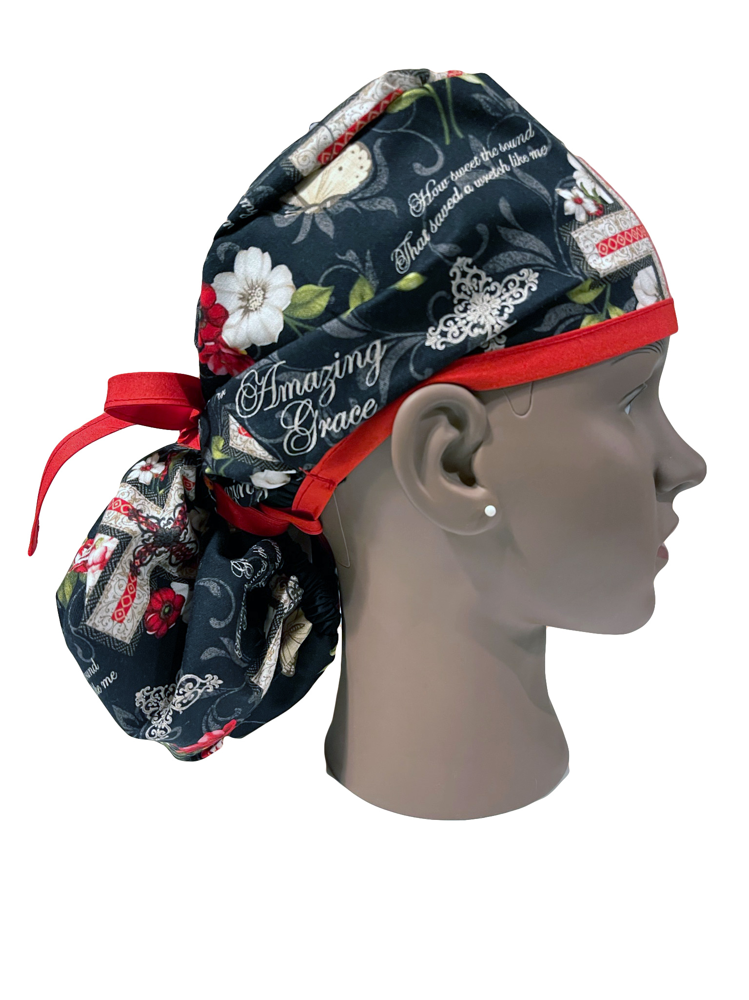 Inspirational Words Ponytail Scrub Caps 