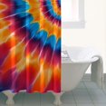 thumbnail image 4 of Red and Orange Tie Dye Pattern Modern Waterproof Shower Curtain Set with 12 Hooks, Washable Decorative Bathroom Shower Curtain, 4 of 6