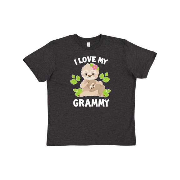 Inktastic Cute Sloth I Love My Grammy with Green Leaves Youth T-Shirt
