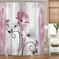 thumbnail image 2 of Rustic Farmhouse Shower Curtain Bath Curtain Liner Set with 12 Pcs Hooks Farm Teal Daisy Floral Flowers Butterfly Country Shower Curtains for Bathroom, 2 of 9