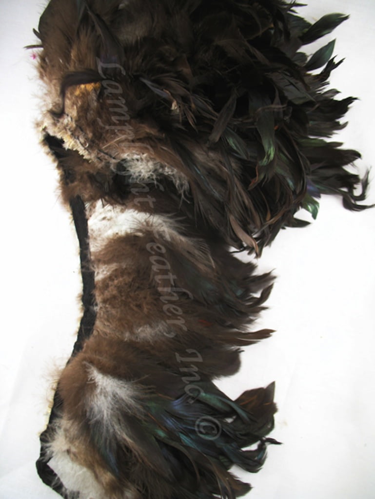 Buy Feather Trim Rooster Hackle Feathers Natural Bronze Black per yard