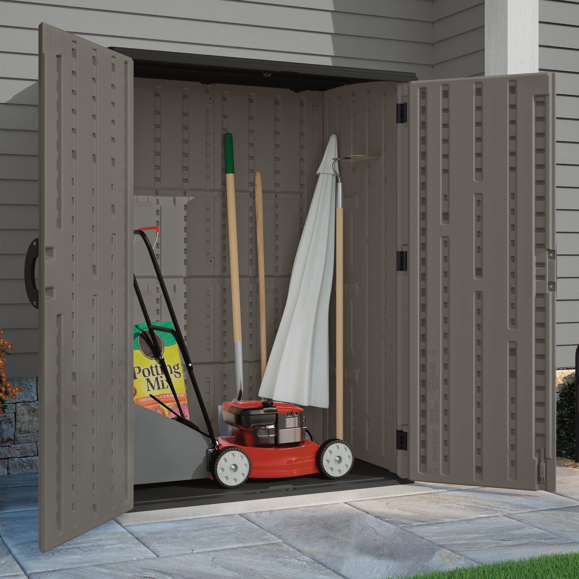 Suncast Vertical 4.42 ft. W x 2.71 ft D Plastic Tool Shed