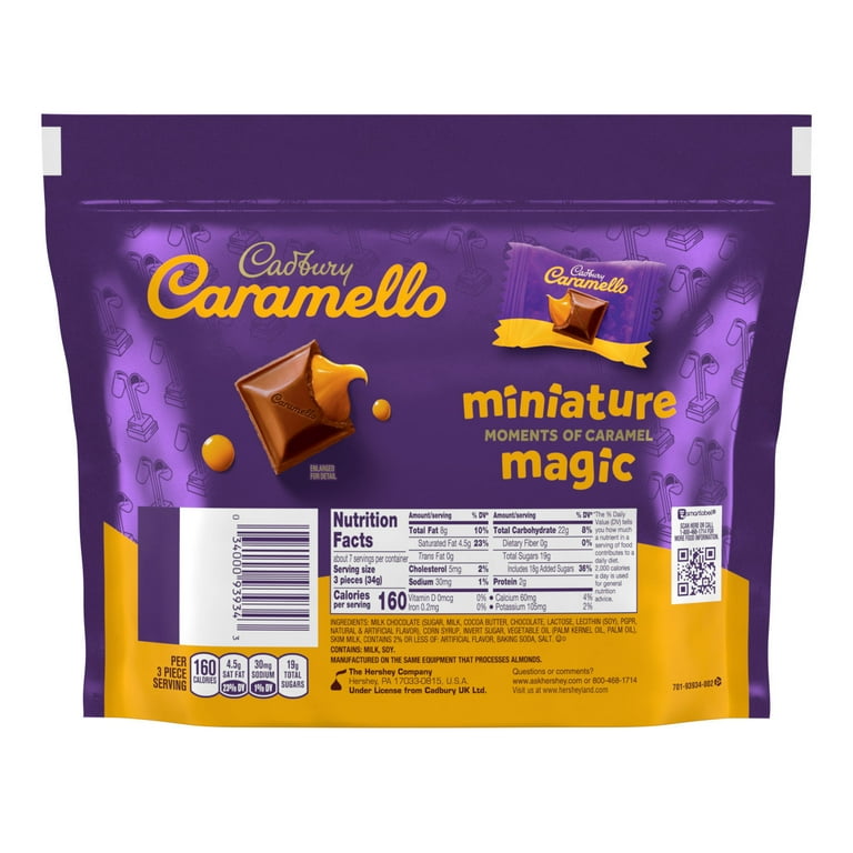 Cadbury Caramello Miniatures Milk Chocolate Caramel Candy, Share Pack 8 oz  - Walmart.com
