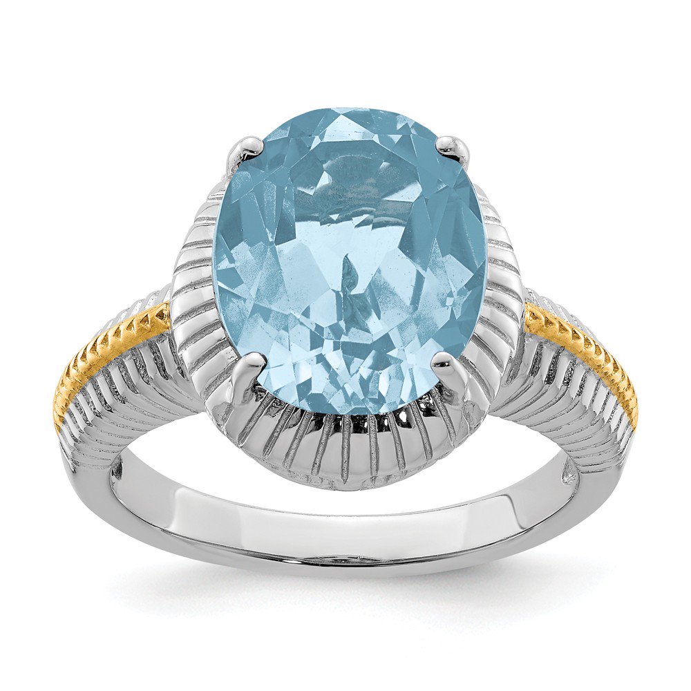 AA Jewels - 925 Sterling Silver Flash Gold-plated Light Swiss Blue
