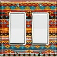 thumbnail image 1 of Metal Light Switch Plate Cover Ethnic Aztec Tribal Art Pattern Orange SFR058, 1 of 13