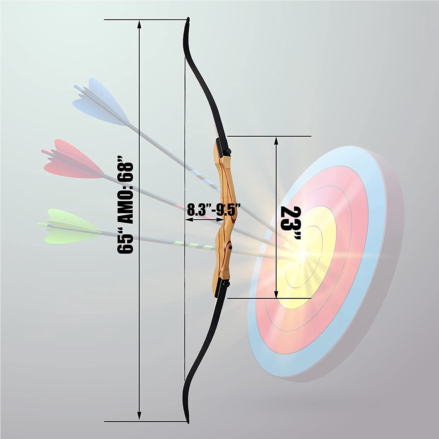 68" Takedown Recurve Bow Adult Archery Competition Athletic Bow 18-36 LB Right/Left Hand Outdoor Training Shooting
