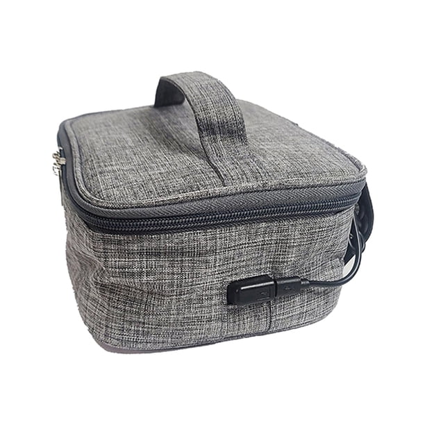 Bolsa aislante para lonchera con calefacción USB, tela Oxford, color gris, portátil, para picnic