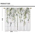 thumbnail image 2 of Farmhouse Eucalyptus Kitchen Curtains Boho Rustic Foral Flower Botanical Green Leaf Small Short Cafe Window Curtains Plant Bathroom Window Drapes Treatment Tier Curtains (26x36 Inch), 2 of 6