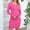 Hot Pink, variant on Womens Square Neck Ribbed Bodycon Tight Dress Long Sleeve Cutout Keyhole Neck Ribbed Knit Party Mini Dress