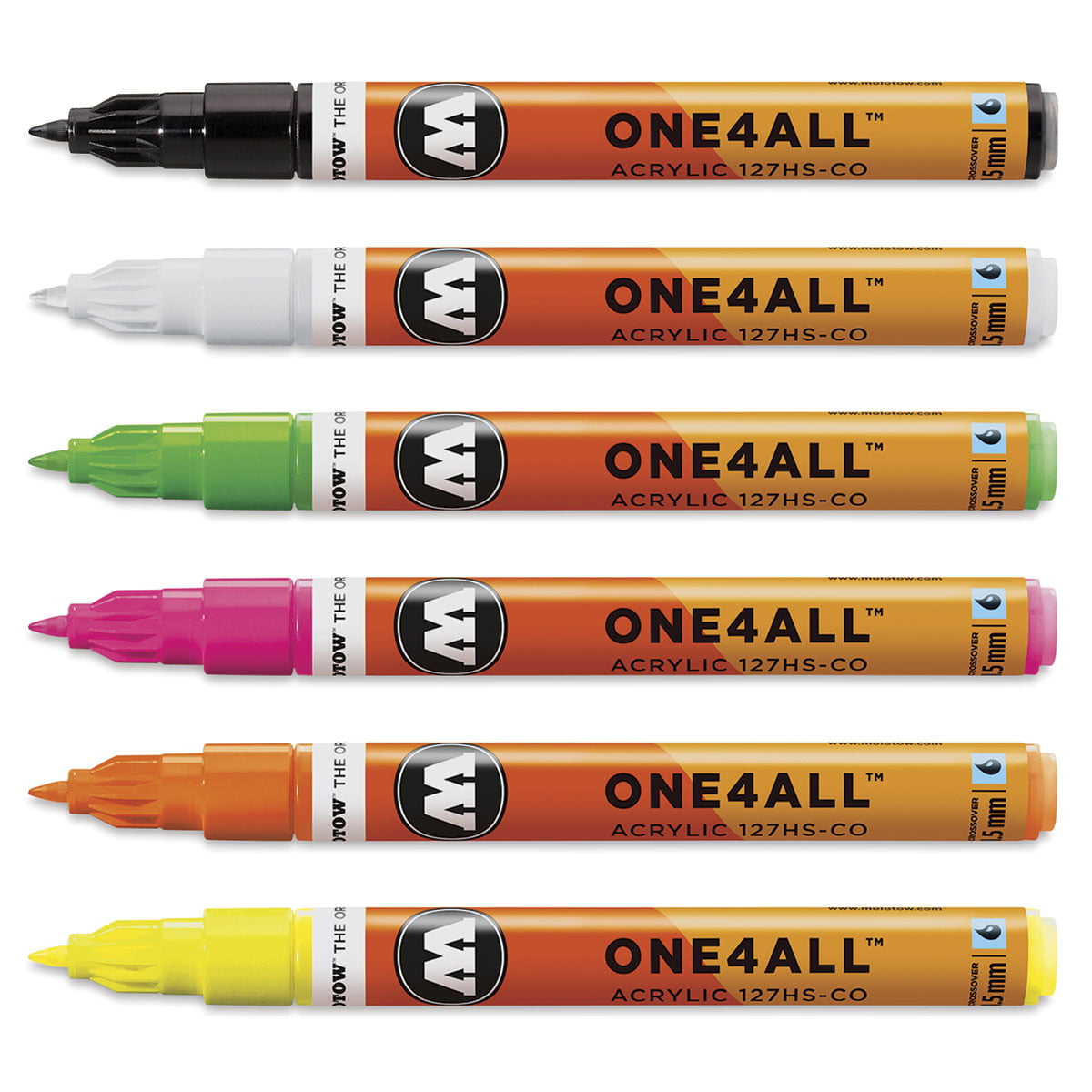 Onheil Slepen veerboot Molotow One4All Acrylic Markers - Neon Colors, 1.5 mm, Set of 6 -  Walmart.com