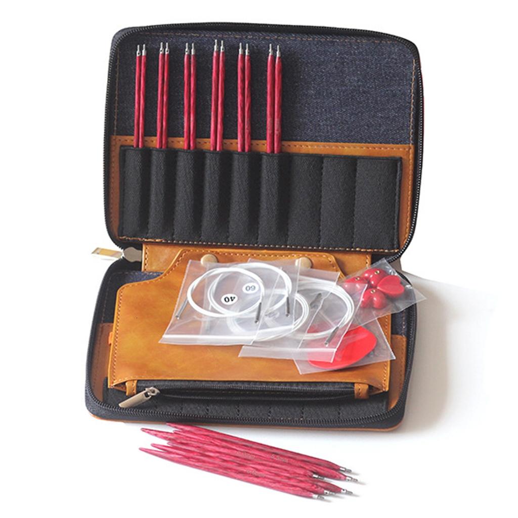 Artistics Multicolor Wooden Circular Knitting Needle Ergonomic Detachable Set For Knitting Craft