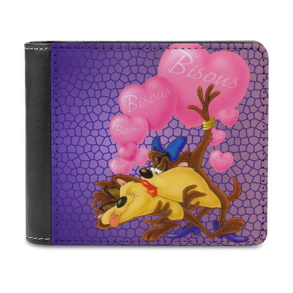 Taz Animal Mania Wallet, Anime Leather Wallet Mens Wallets Manga Slim Durable Bifold Wallets