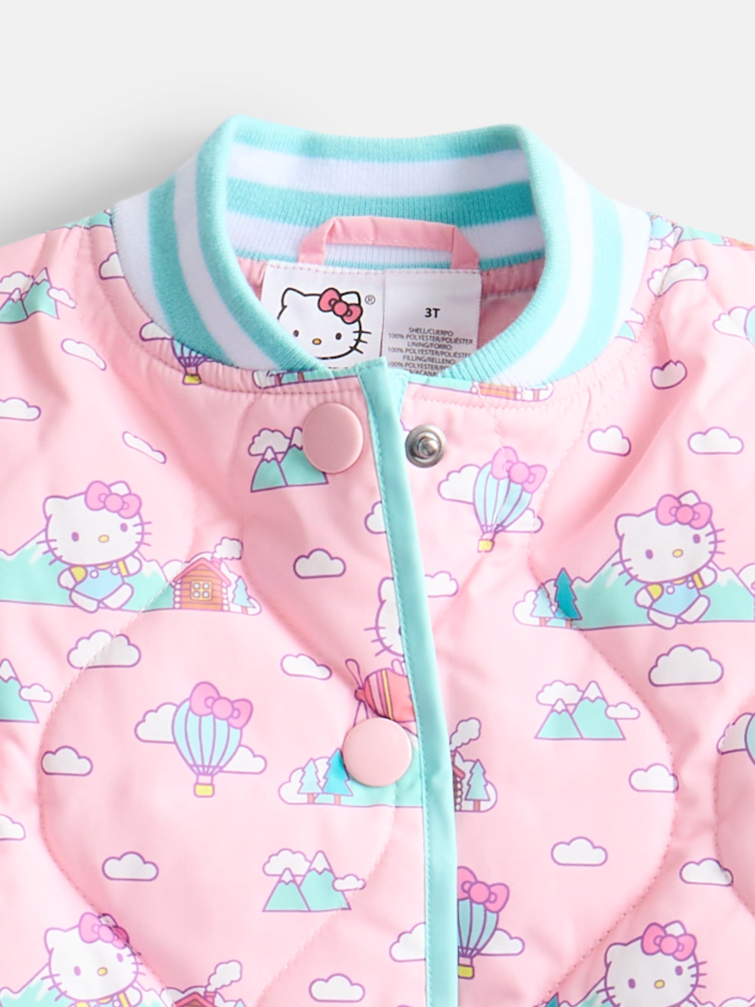 Hello Kitty Toddler Girls Quilted Bomber Jacket, Sizes 12M-5T