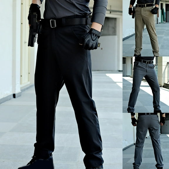 Miluxas Mens Hiking Convertible Pants Quick Dry Zip off Lightweight Cargo Fishing Work Pants Trousers with Belt Khaki