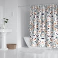 thumbnail image 3 of Extra Long Boho Shower Curtain 72x84 Inches - Vintage Floral & Tropical Leaves Pattern, Waterproof Bohemian Bathroom Decor with 12 Hooks, Tribal Rustic Style, 3 of 5