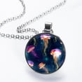 thumbnail image 2 of Jellyfish Glass Circular Pendant Necklace - Women's Jewelry, 2 of 5
