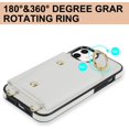 thumbnail image 6 of for iPhone 12 Pro Case Wallet with Strap for Women,Crossbody Lanyard and Wristlet Strap,Zipper Pocket,Credit Card Holder,Ring Stand,RFID Blocking Phone Wallet Cases(6.1 inch,White), 6 of 18