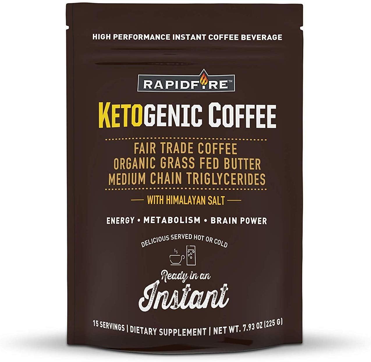 2 Pack Rapid Fire Ketogenic Coffee Instant 7.93 Ounce ...