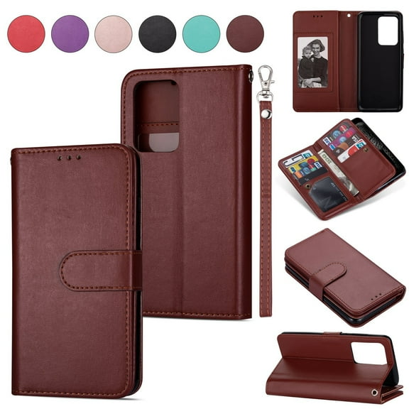 Dteck Case For Samsung Galaxy A71 4G (6.7 inch), Luxury PU Leather Wallet Strap Case Flip with 9 ID&Credit Card Slots Pocket Stand Protective Phone Cover ,Brown