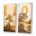 thumbnail image 3 of Designart "Retro Illustration Full Moon Among Olive Trees I" Meadow Framed Wall Art Set Of 2 - Traditional Orange Framed Wall Art Set Of 2, 3 of 6