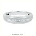 thumbnail image 2 of Dazzlingrock Collection 0.10 Cttw Round White Diamond Mens Anniversary Wedding Band in 10K Solid White Gold, Size 8, 2 of 5