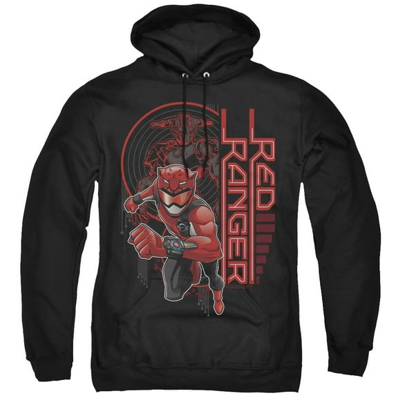 Power Rangers Red Ranger Adult Pullover Hoodie Sweatshirt Black
