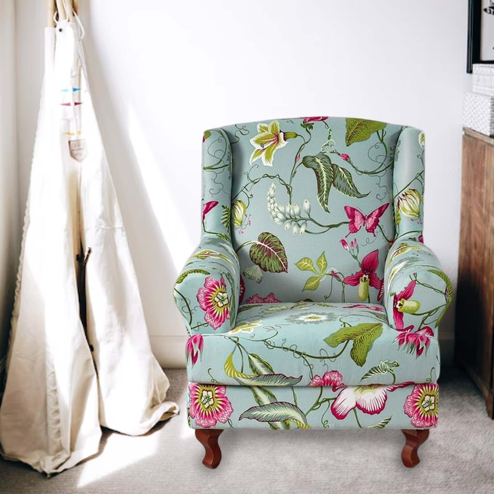 Stretch Wingback Chair Cover Sofa Cover Washable Chair Protector Armchair Cover Single Sofa Seat Cover for Wedding