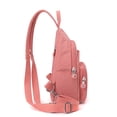 thumbnail image 7 of VeFlora Women & Men Multi-Pocket Sling Crossbody Bag, Adjustable Water-Resistant Chest Backpack, Lightweight Casual Purse for Work Travel Outdoor Daily Use(Pink/One Size), 7 of 7