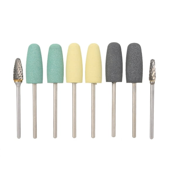 Amdohai Rotary Bur Set 6pcs Silicone Drill Bits & 2pcs Tungsten Steel Drill Bit Grinding Heads for Rotary Tools Carving Tool Drill Bits Burs Polishing Drill Bit Dentist Tools