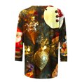 thumbnail image 5 of miqiqism Women's Christmas Shirts Juniors Dressy Casual Round Neck Three Quarter Sleeve Blouses Teen Girls Fashion Cute Printed T-Shirt Tops,Army Green,Medium, 5 of 5