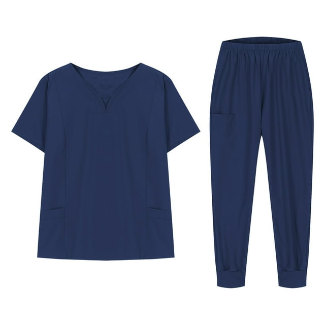 Uniforme d'Infirmière Robe de Salle d'Opération, Tenue Médicale Propre, Mélange de Coton Respirant, Coupe Ajustée, pour Hôpitaux Cliniques, Protection Hygiénique, Tenue de Travail Professionnelle, Léger Confortable
