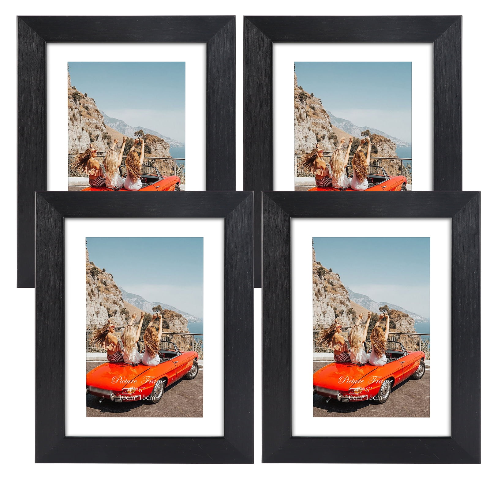 Made to Display Three 4x for sale online Frametory 4x6 Inch Triple Hinged Black Picture Frame 