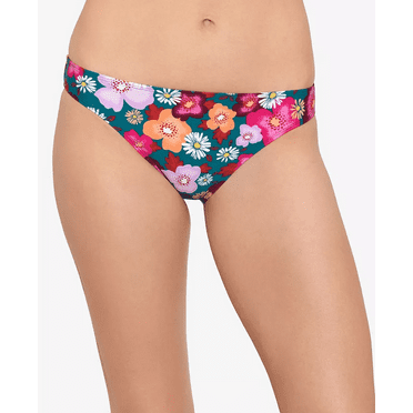 Salt   Cove GREEN MULTI Floral Burst Hipster Bikini Swim Bottom, US Large