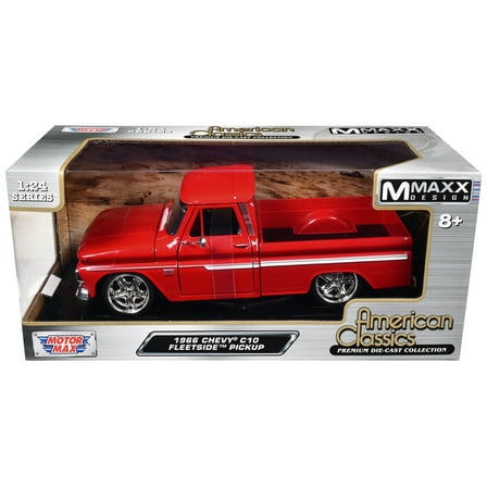 1966 Chevrolet C10 Fleetside Pickup Truck Red "Maxx Design" "American Classics" Series 1/24 Diecast Model Car by Motormax