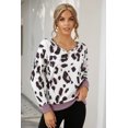 thumbnail image 3 of ABPHQTO Sudadera de mujer con cuello de pico y manga larga caída con estampado de leopardo, 3 of 5