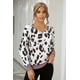 thumbnail image 3 of ABPHQTO Sudadera de mujer con cuello de pico y manga larga caída con estampado de leopardo, 3 of 5