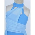 thumbnail image 6 of iEFiEL Girls Chiffon Ruched Ballet Leotard Lyrical Contemporary Dance Dress Costume Light_Blue 14, 6 of 7