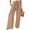 Khaki, variant on utcoco High Waisted Pants with Drawstrings for Women Casual Loose Wide Leg Linen Pants