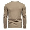 thumbnail image 4 of Men's Crew Neck Cotton Polo Shirts Simple Solid Comfy Pullover Fashion Slim Fit Sweatshirt Workout Sports Tops, 4 of 4