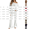 thumbnail image 3 of VISALY Women Two Piece Outfit Sets Off Shoulder Long Sleeve Knit Sweatshirts Sweater Loose Fit Flared Pants Casual Athleisure Sweatsuit Trendy Lounge Travel Workout Matching Tracksuit Khaki Xxl, 3 of 9