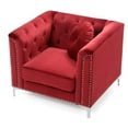 thumbnail image 5 of Home Square 2-Piece Set with Velvet Sofa and Chair in Burgundy, 5 of 12