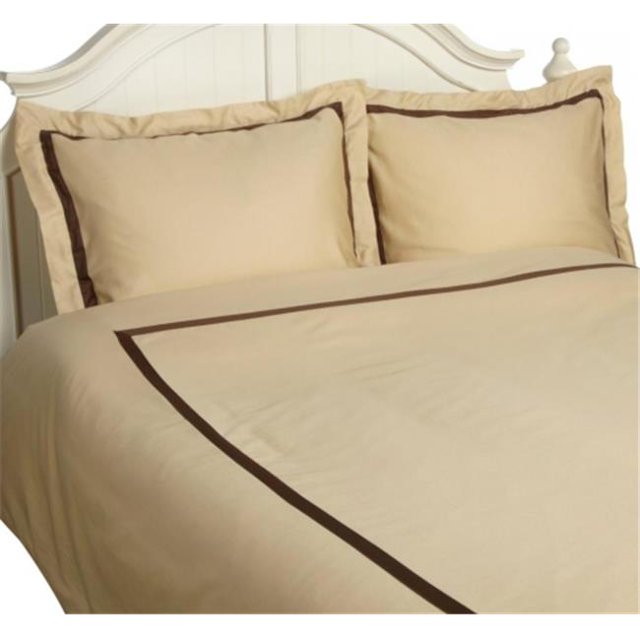 Hotel Collection 300 Thread Count Cotton Duvet Cover Set Full/Queen-Honey/Mocha