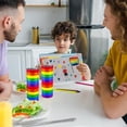thumbnail image 5 of zilaii 2 Pcs Rainbow Pride Tumbler Gay Pride Lesbian LGBT Gift 20oz Insulated Rainbow Striped Coffee Cup with Lid Straw Brush for Women Men LGBT Awareness Month Gifts, 5 of 6