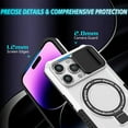 thumbnail image 3 of ELEHOLD Rugged Case for iPhone 14 Pro Max with Sliding Camera Lens Cover Rotation Ring Holder Stand Function Compatible with MagSafe Shockproof Cover for iPhone 14 Pro Max,white, 3 of 8